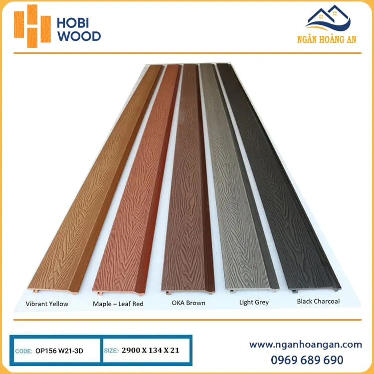 Ốp Mái Hiên Gỗ Nhựa Ngoài Trời Hobiwood  OP3D 156W21 Vibrant Yellow